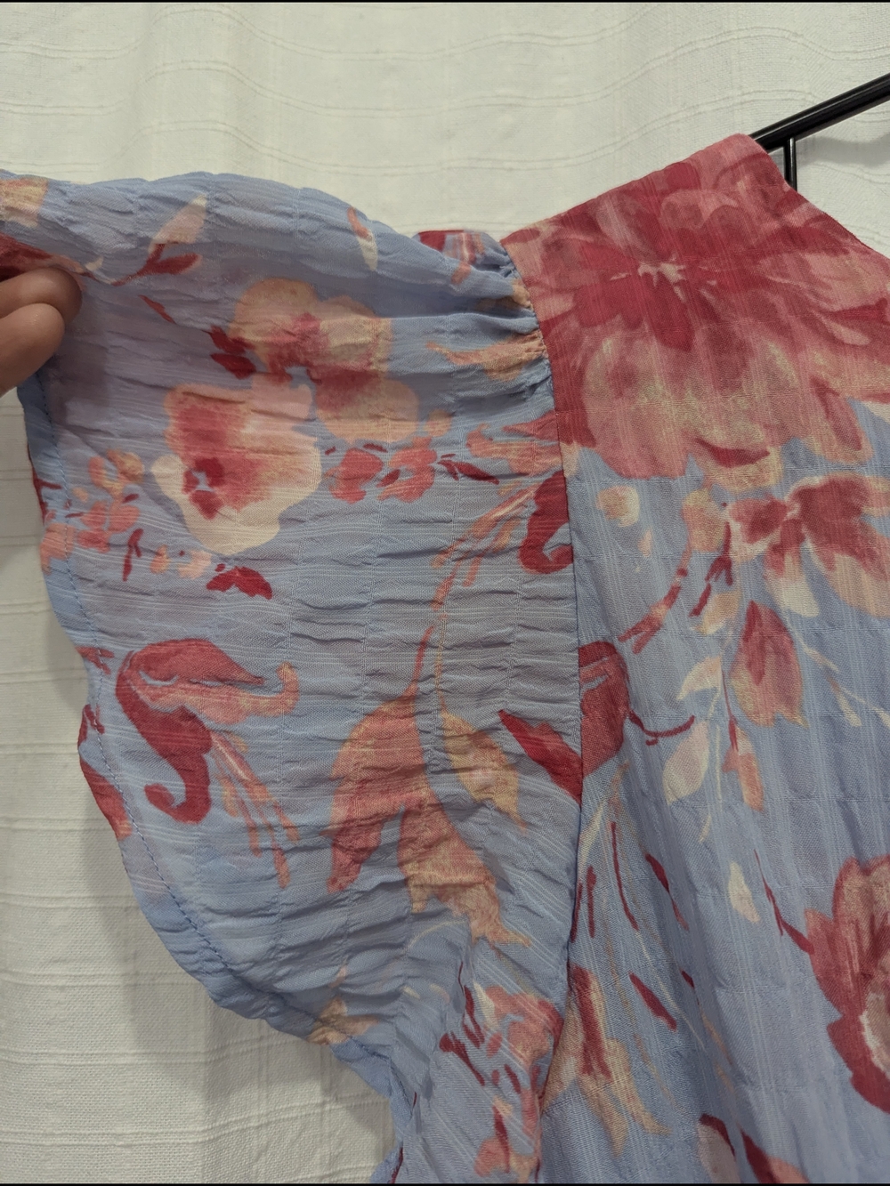 Counterparts Pink & Light Blue Floral Ruffle Top - Picture 3 of 8